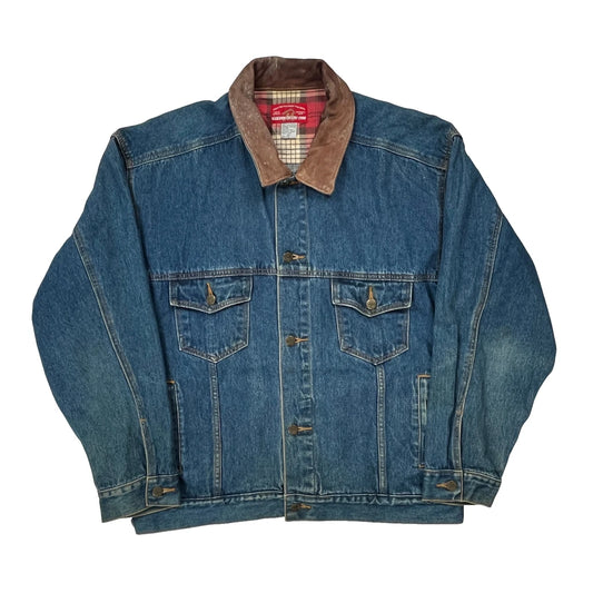 Marlboro Country Store Marlboro Checked Denim Jacket - XL Brown Cotton