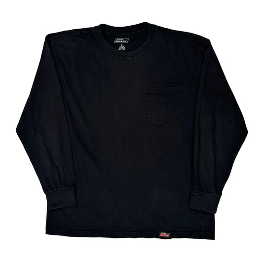 Dickies Long Sleeve T-Shirt - Large Black Cotton