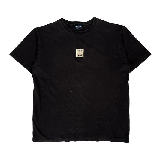 Vintage Nautica T-Shirt - Medium Black Cotton
