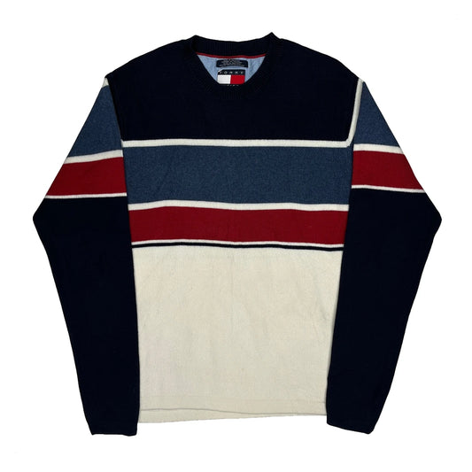 Tommy Hilfiger Striped Jumper - Medium Navy Cotton