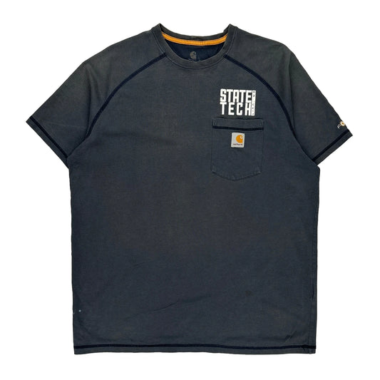 State Tech Electrician Carhartt Graphic T-Shirt - Large Grey Cotton Blend