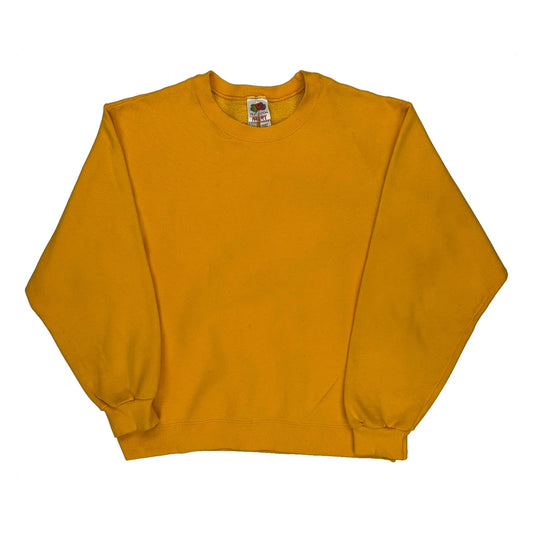 Blank Fruit Of The Loom Sweatshirt - Medium Yellow Polyester