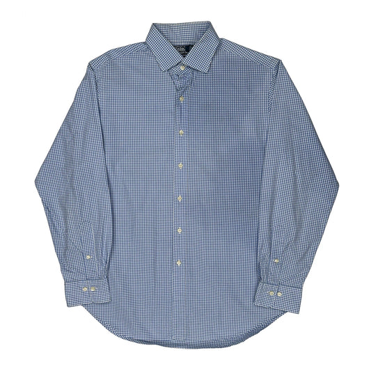 Regent Classic Fit Polo By Ralph Lauren Checked Shirt - Large Blue Cotton