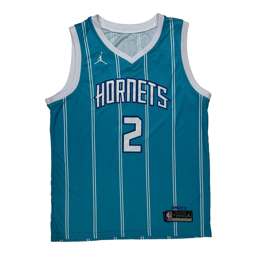Charlotte Hornets Jordan Lamelo Ball Jersey - Large Blue Polyester