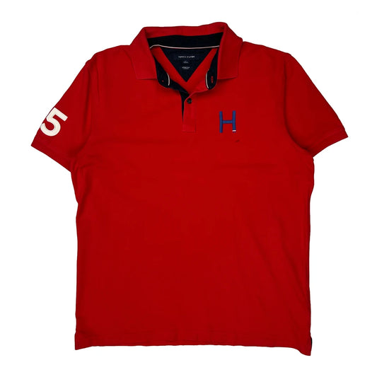 Tommy Hilfiger Polo Shirt - Large Red Cotton