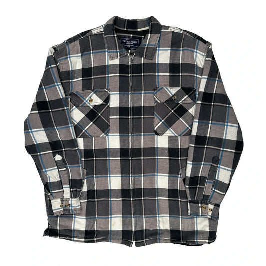 Tweed River Checked Overshirt - XL Grey Cotton