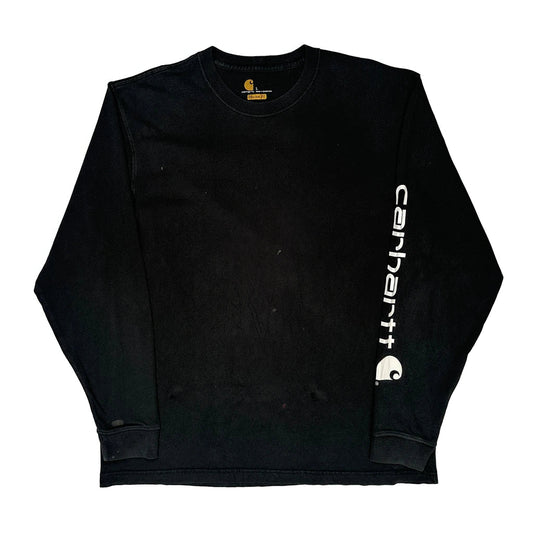 Carhartt Long Sleeve T-Shirt - Large Black Cotton