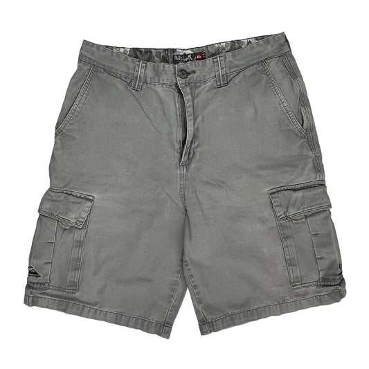 Quiksilver Cargo Shorts - 34W 11L Grey Cotton