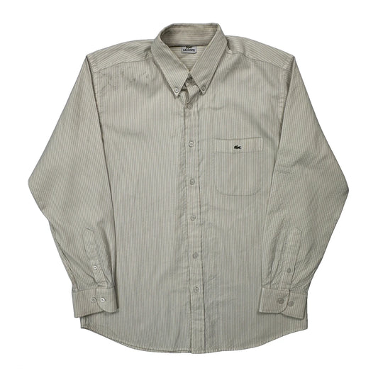 Lacoste Striped Shirt - Medium Beige Cotton