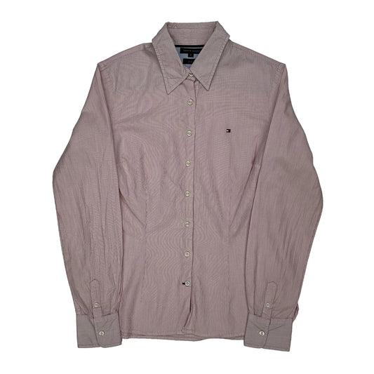 Tommy Hilfiger Striped Shirt - Small Pink Cotton