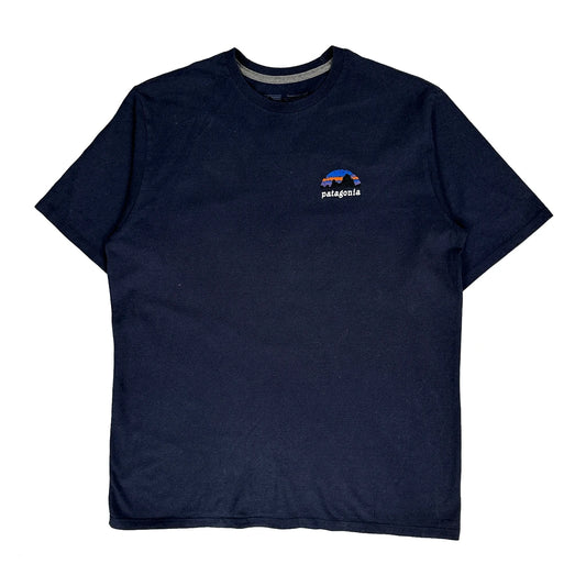Responsibili-Tee Patagonia Graphic T-Shirt - Medium Navy Polyester