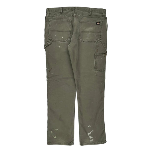Dickies Carpenter Trousers - 38W 34L Green Cotton Blend