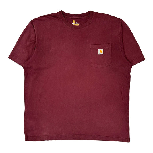 Carhartt T-Shirt - XL Burgundy Cotton
