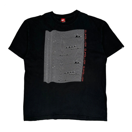 Quiksilver Graphic T-Shirt - Large Black Cotton