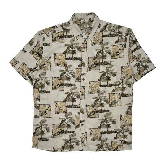 Premier Hawaiian Shirt - Large Beige Polyester