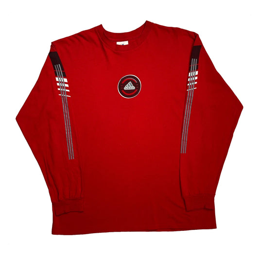Adidas Graphic Long Sleeve T-Shirt - Large Red Cotton