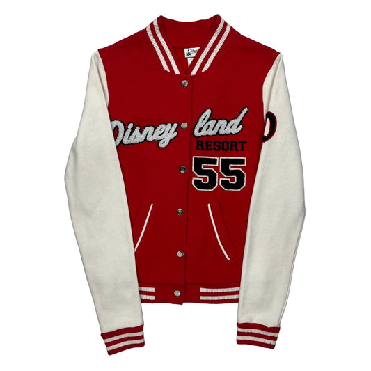 Disneyland Resort 55 Disney Graphic Varsity Jacket - Small Red Cotton