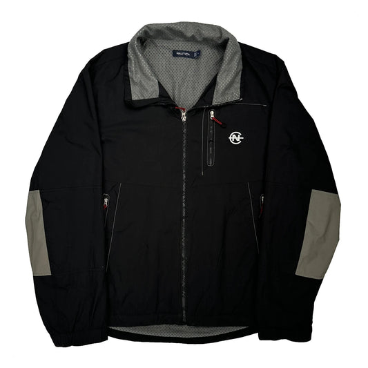 Vintage Nautica Jacket - Large Black Nylon