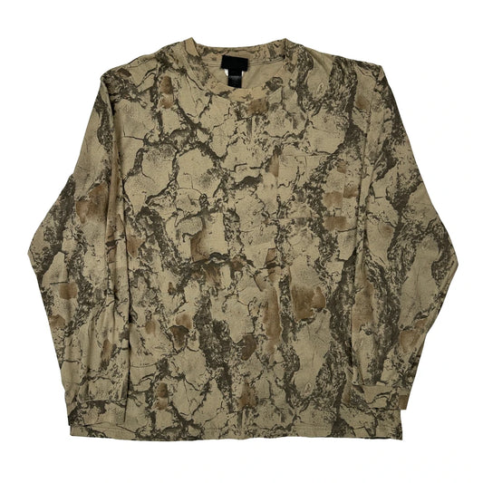 Winchester Camo Long Sleeve T-Shirt - Medium Beige Cotton