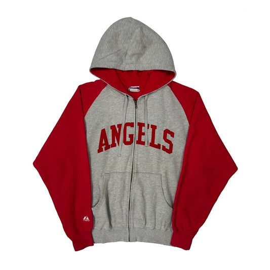 Vintage Angels Majestic Mlb Hoodie - XL Grey Cotton