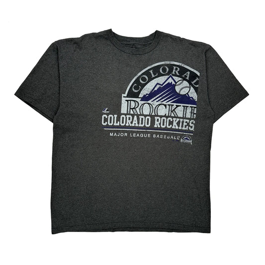 Colorado Rockies Majestic Mlb T-Shirt - XL Grey Cotton Blend