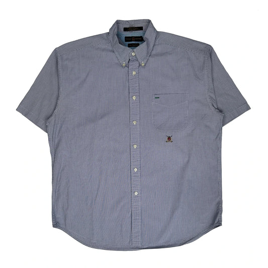Tommy Hilfiger Checked Short Sleeve Shirt - XL Blue Cotton