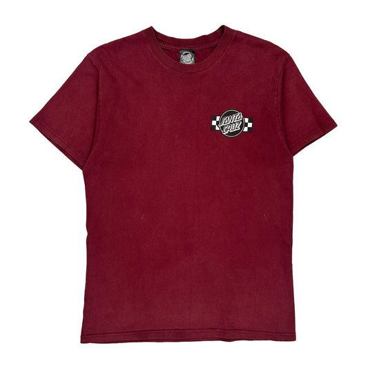 Skateboarding Santa Cruz T-Shirt - Medium Burgundy Cotton