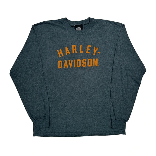 Museum Harley Davidson Long Sleeve T-Shirt - XL Grey Cotton