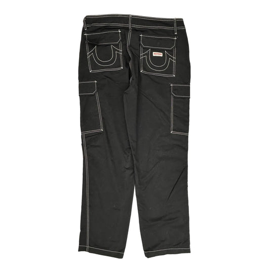 True Religion Cargo Trousers - 36W 32L Black Cotton