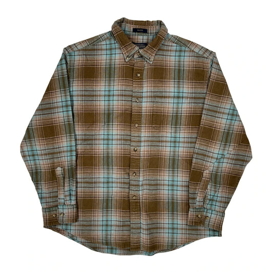 Pendleton Checked Flannel Shirt - XL Brown Viscose