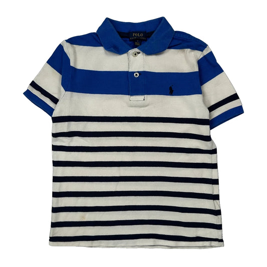 Age 6 Polo By Ralph Lauren Striped Polo Shirt - Small Blue Cotton