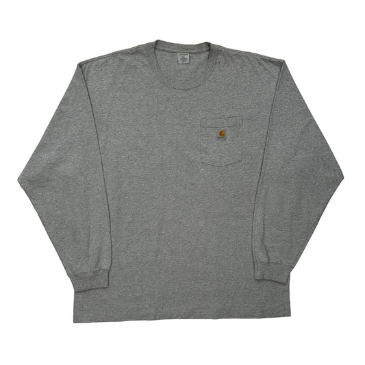 Carhartt Long Sleeve T-Shirt - XL Grey Cotton