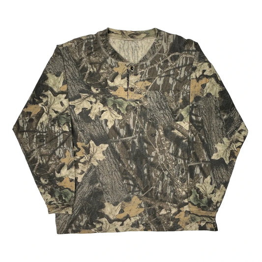 Mossy Oak Camo Long Sleeve T-Shirt - Medium Camo Cotton