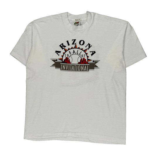 Arizona Invitational Fruit Of The Loom Graphic T-Shirt - XL White Cotton Blend