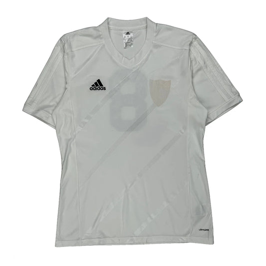 Number 8 Adidas Football Shirt - Medium White Polyester