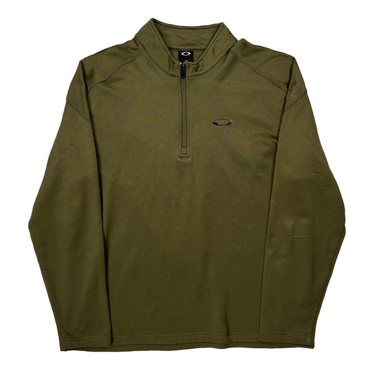 Oakley 1/4 Zip - Large Green Cotton