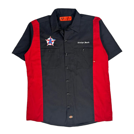 Vintage Airstar Mech Dickies Graphic Short Sleeve Shirt - Large Red Cotton