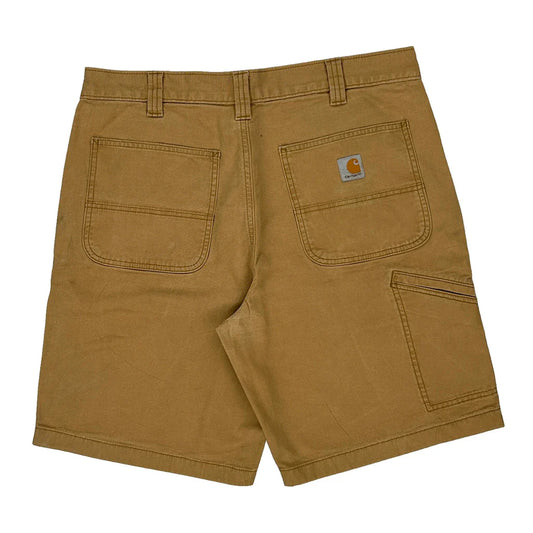 Relaxed Fit Carhartt Cargo Shorts - 35″ Waist Beige Cotton
