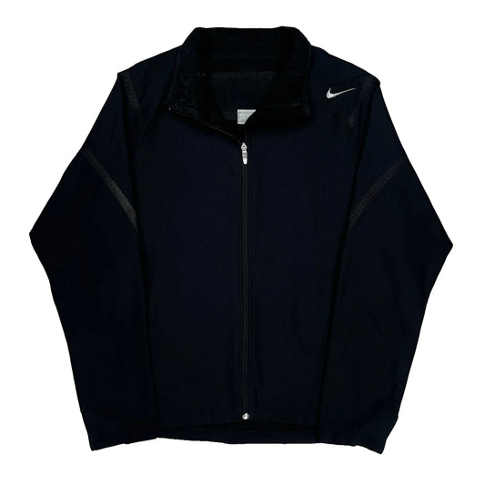 Nike Track Jacket - Large Black Nylon