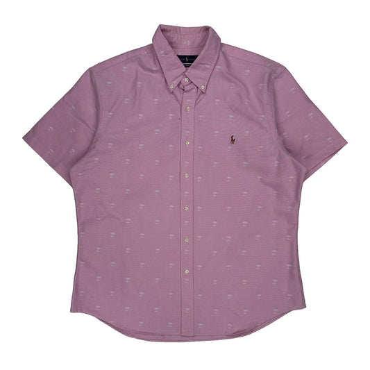 Vintage Ralph Lauren Slim Fit Short Sleeve Shirt - 2XL Pink Cotton