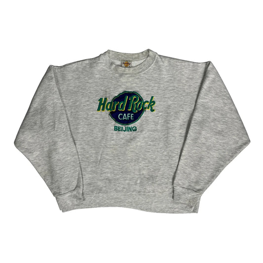 Beijing Hard Rock Cafe Graphic Sweatshirt - Medium Grey Cotton