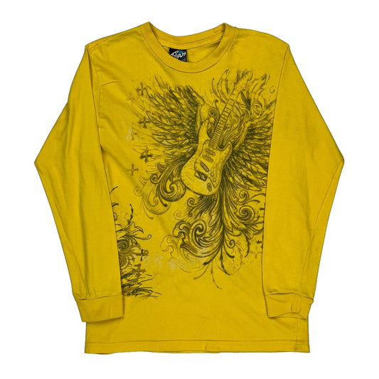 Top Heavy Graphic Long Sleeve T-Shirt - XL Yellow Cotton