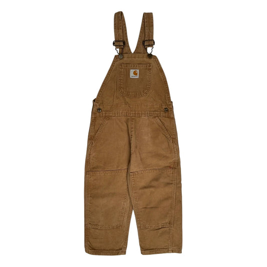 Age 4 Carhartt Double Knee Dungarees - XS Brown Cotton