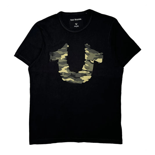 Vintage True Religion Camo T-Shirt - Large Black Cotton