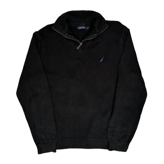 Nautica 1/4 Zip - Large Black Cotton
