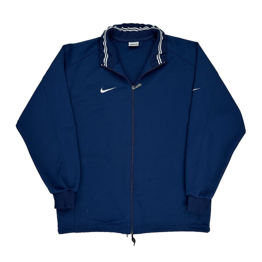 Vintage Nike Track Jacket - Large Blue Polyester