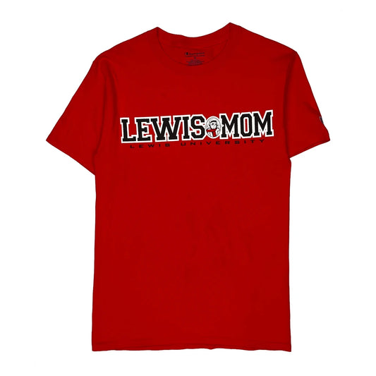 Lewis University Champion College T-Shirt - Small Red Cotton