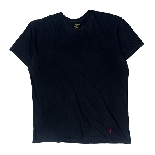 Embroidered Logo Polo By Ralph Lauren Fitted T-Shirt - XL Black Cotton