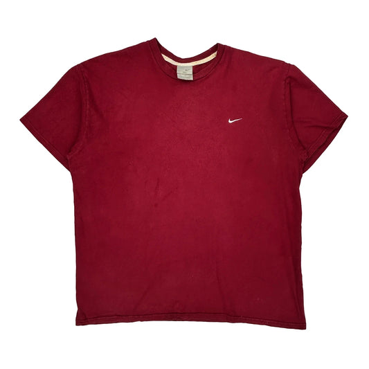 Nike T-Shirt - 2XL Red Cotton