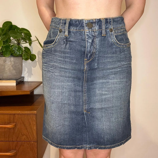 Vintage blue Naf Naf Denim Skirt - womens 30" waist